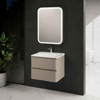 AQM900460BG "S4" тумба под умывальник подвесная 60 см., цвет бежевый. — фото 2, Тумбы под раковину