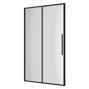 Дверь в нишу Niagara Nova NG-84-L12FHB (120х195) черный матовый,раздвижная влево,стекло рифленое,1 место — фото 1, Душевые двери в нишу