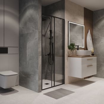 Товар: Дверь в нишу Niagara Nova NG-84-10AB (100х195) черный матовый,стекло прозрачное,дверь раздвижная,1 место - фото 5 Дверь в нишу Niagara Nova NG-84-10AB (100х195) черный матовый,стекло прозрачное,дверь раздвижная,1 место — фото 5, Душевые двери в нишу