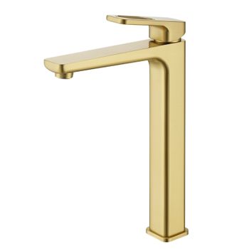 Смеситель для раковины высокий Raglo R51.15.03, золотой сатин — фото 1, Смесители для раковины