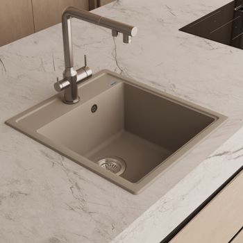 Товар: Кухонная мойка ABBER Quarz AQ2901S песочный - фото 2 Кухонная мойка ABBER Quarz AQ2901S песочный — фото 2, Кухонные мойки