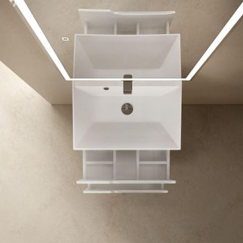 AQM900360WH "S3" тумба под умывальник подвесная 60 см., цвет белый глянец. — фото 2, Тумбы под раковину