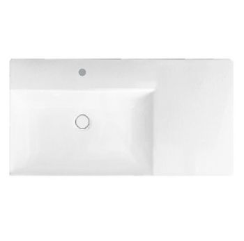 Раковина HATRIA Bahia 13 BHD800465011TS0 подвесная или на тумбу с одним отверстием с переливом цвет белый — фото 1, Раковины