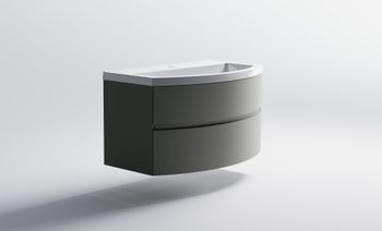 Нижний шкаф Венеция2.0 80 с 2 ящиками серо-бежевый (NCS S 3502-Y матовый) + Раковина "Венеция 80" 03100004ncss3502-y+04010022 — фото 4, Тумбы с раковиной