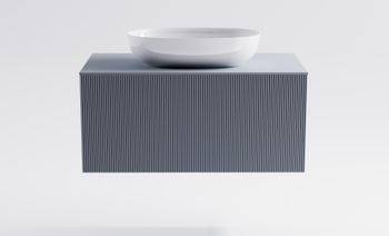Тумба М-40 90см 1ящ NCS S 3005-R80B мат./волна, раковина Атрия бел гл, столешница Solid в цвете 4631177714849 — фото 2, Тумбы с раковиной