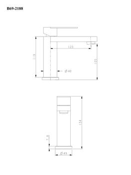 BOND Smart B69-2188 Смеситель однорычажный без донного клапана для раковины — фото 15, Смесители для раковины