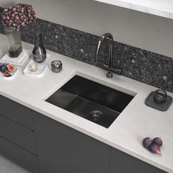 Кухонная мойка Reflexion Iseo RX2265BL оружейная сталь — фото 141, Кухонные мойки