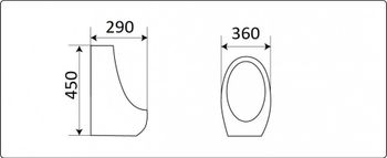 Писсуар подвесной CeramaLux X545S — фото 1, Писсуары