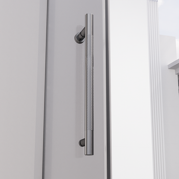 Душевая дверь распашная Veconi Premium Alassio GR, 1400х2000, брашированный графит, стекло прозрачное осветленное AL-140-00-GR-C4 — фото 2, Распашные душевые двери