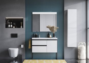 DOMI Тумба под раковину Gap Plus 100, 2 ящ., 1 дв., белый глянец, левая, ROCA 7857626806 — фото 9, Тумбы под раковину