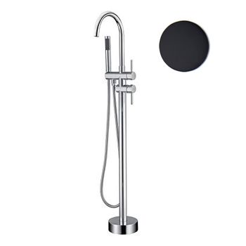 Смеситель для ванны напольный Webert Rimini RI851101560, черный — фото 1, Смеситель для ванны