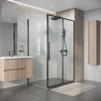 Душевое ограждение Niagara Nova NG-34-12AGR-A80GR-34 (120х80х195) прямоугольник,раздвижная,графит,стекло прозрачное,2 места — фото 5, Душевые уголки