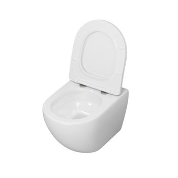 Унитаз подвесной Grossman GR-4457SQ (520х360х320) безободковый,смыв торнадо,белый с тонкой крышкой,микролифт,1 место — фото 2, Подвесные унитазы