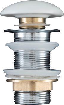 Донный клапан Aquanet белый матовый, без перелива 00330951 — фото 1, Донные клапаны