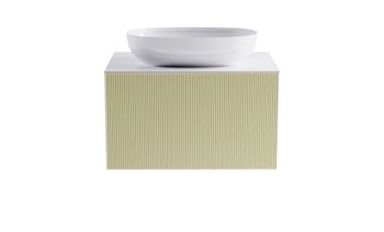 Тумба М-40 70см 1ящ цв RAL1013 мат./волна, раковина Атрия бел гл., столешница Solid бел гл. 4631177713514 — фото 1, Тумбы с раковиной