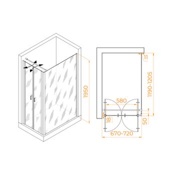 Душевой уголок RGW PA-144 (PA-104+Z-050-2+O-104) 700x1200 060814472-011 — фото 1, Душевые уголки