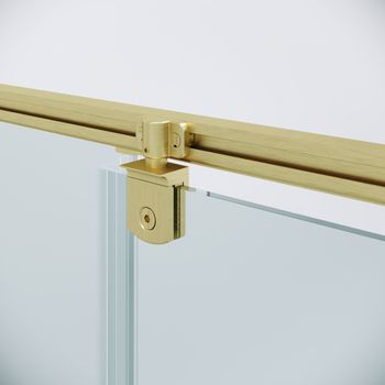 Дверь в нишу Niagara Nova NG-45-9ASG (90х195) распашная,золото сатин,стекло прозрачное,1 место — фото 8, Душевые двери в нишу