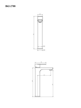 BOND Smart B62-2788 Смеситель однорычажный высокий без донного клапана для накладной раковины — фото 16, Смесители для раковины