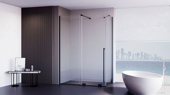 Душевой угол Premium Trento PTC-SP-50B, 1400х900x2000, черный матовый, стекло прозрачное PTC50-SP-14090-B-01-C4 — фото 1, Душевые уголки