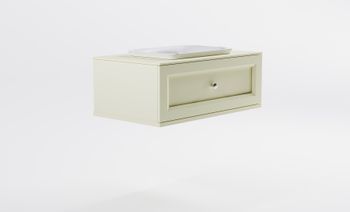 Тумба Классик 90см 1ящ RAL1013 мат., раковина Ретро бел глянц, столешница Solid в цвете 4631177715570 — фото 3, Тумбы с раковиной