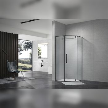 Товар: Душевой уголок Terminus Альба трапеция 100х100х200, черный 4EW100х100B - фото 1 Душевой уголок Terminus Альба трапеция 100х100х200, черный 4EW100х100B — фото 1, Душевые уголки