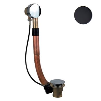 Слив-перелив для ванны полуавтомат Webert AC0035560, черный — фото 1, Сливы-переливы