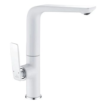 Смеситель для кухни Rose R2713F, белый/хром — фото 1, Смесители для кухни