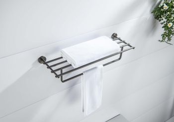 AQ4615BGM БЕТТА полка для полотенец, оружейная сталь — фото 4, Полки для полотенец