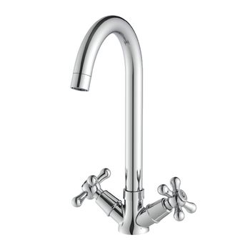 Promotion Смеситель для кухни, круг.пов.излив 300мм держ.на теле лейка, р/ДВ, хром, LM, LM6045C — фото 1, Лейки для душа