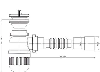 Сифон Bettoserb для раковины 1 1/2" 125321 — фото 1, Сифоны для раковины