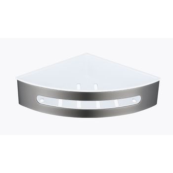 Полка для ванной комнаты угловая Raglo R340.01.09, графит — фото 1, Полки для ванной и душа