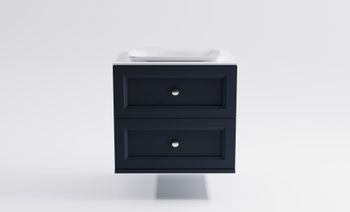 Тумба Классик 70 с 2ящ RAL7024 мат. с раковиной Ретро бел гл. и столешницей Solid бел гл. 4631177714269 — фото 1, Тумбы с раковиной