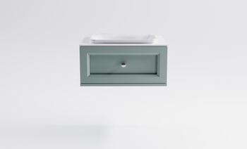 Тумба Классик 70 с 1ящ NCS S 3005-b80g мат. с раковиной Ретро бел гл. и столешницей Solid бел гл. 4631177713989 — фото 1, Тумбы с раковиной