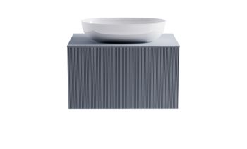 Тумба М-40 80см 1ящ NCS S 3005-R80B мат./волна, раковина Атрия бел гл, столешница Solid в цвете 4631177714788 — фото 1, Тумбы с раковиной