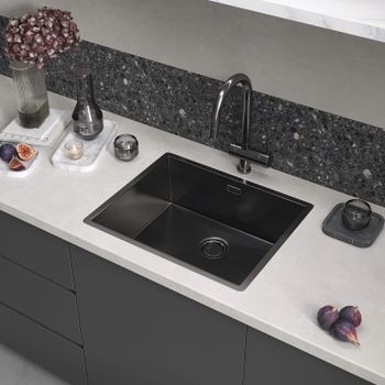 Кухонная мойка Reflexion Iseo RX2265BL оружейная сталь — фото 139, Кухонные мойки