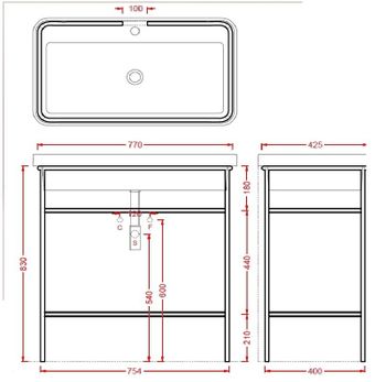 Консоль Artceram Fuori Scala металлическая для прямоугольной раковины цвет белый матовый ACA057 05 — фото 2, Консоли для раковины