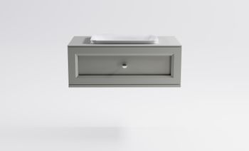 Тумба Классик 100см 1ящ NCS S 3502-Y мат., раковина Ретро бел глянц, столешница Solid в цвете 4631177715624 — фото 1, Тумбы с раковиной