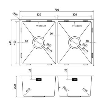 Кухонная мойка Reflexion Iseo RX2265BL оружейная сталь — фото 183, Кухонные мойки