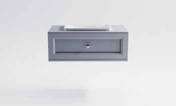 Тумба Классик 100см 1ящ NCS S 3005-R80B мат., раковина Ретро бел глянц, столешница Solid в цвете 4631177715617 — фото 1, Тумбы с раковиной