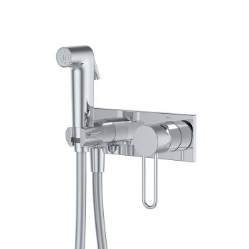 Встраиваемый смеситель с гигиеническим душем IDDIS Duna с защитным клапаном, глянцевый хром (DUNSBV0i08) — фото 2, Гигиенические души