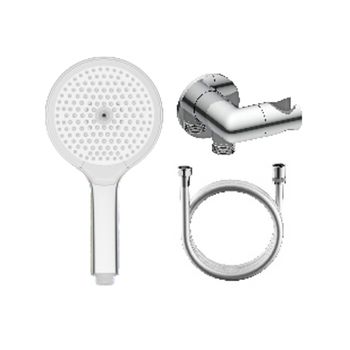 Лейка для душа с держателем (с подключением шланга) и шлангом Raglo R476.42, хром — фото 1, Лейки для душа