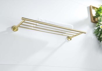 AQ4222BG ОБЕРОН полка для полотенец, шлиф. золото — фото 4, Полки для полотенец