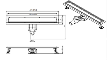 Трап CL6138GG/60 Ceramalux оружейная сталь , щелевой, нерж.сталь, 600 мм CL6138GG-60 — фото 1, Трапы для душа