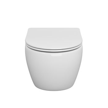 Унитаз подвесной Grossman GR-4457SQ (520х360х320) безободковый,смыв торнадо,белый с тонкой крышкой,микролифт,1 место — фото 1, Подвесные унитазы