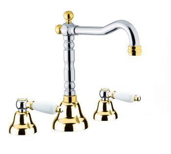 Смеситель для раковины Fiore COLONIALE 02CO0637, хром/золото — фото 1, Смесители для раковины