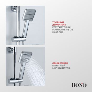 BOND Cube B02-8800 Душевая система с тропическим душем без смесителя — фото 7, Душевые системы