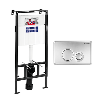 SET Инсталляция Sava Slim Superior+клавиша смыва хром глянец TWIN SES40006464 — фото 3, Инсталляции для унитазов