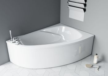 Ванна ТИОРА пустая, литой мрамор, правая 1545х1050 01010028 — фото 1, Ванны