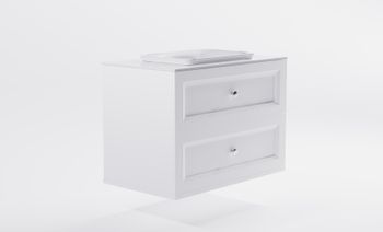 Товар: Тумба Классик 90 с 2ящ белый мат. с раковиной Ретро бел гл. и столешницей Solid бел гл. 4631177714399 - фото 3 Тумба Классик 90 с 2ящ белый мат. с раковиной Ретро бел гл. и столешницей Solid бел гл. 4631177714399 — фото 3, Тумбы с раковиной