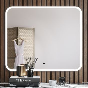 BOND M39ZE-10080 Зеркало прямоугольное 100х80см с LED подсветкой и сенсорным диммером — фото 12, Зеркала в ванную комнату